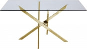 Xander 152.4cm Tempered Glass Dining Table Gold