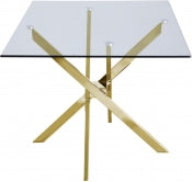 Xander 152.4cm Tempered Glass Dining Table Gold
