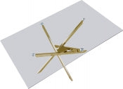 Xander 152.4cm Tempered Glass Dining Table Gold