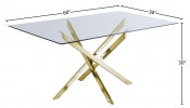 Xander 152.4cm Tempered Glass Dining Table Gold