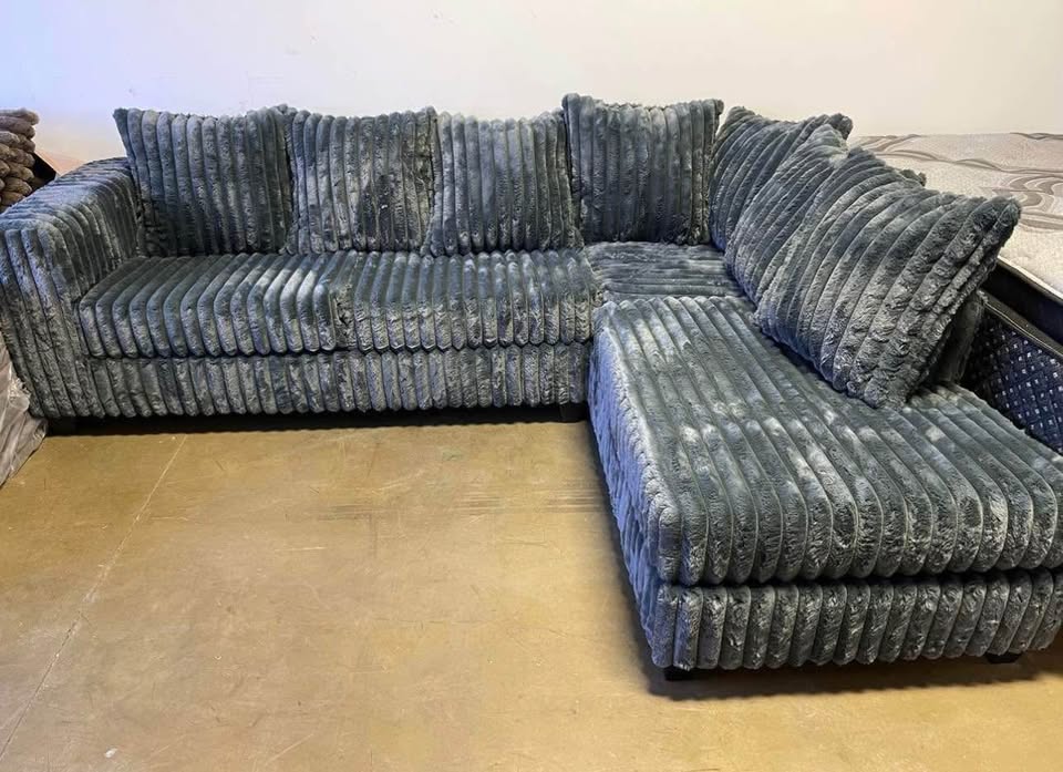 Fluffy L-Shape Sectional Sofa