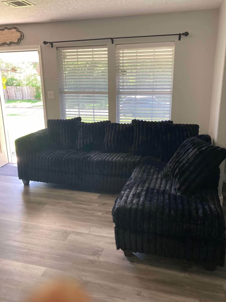 Fluffy L-Shape Sectional Sofa