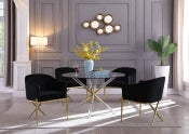 Mercury 121.9cm Glass Acrylic Metal Dining Table