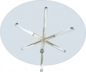 Mercury 121.9cm Glass Acrylic Metal Dining Table