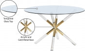 Mercury 121.9cm Glass Acrylic Metal Dining Table