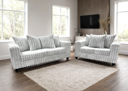 510 Stationary Sofa and Loveseat Set Gray