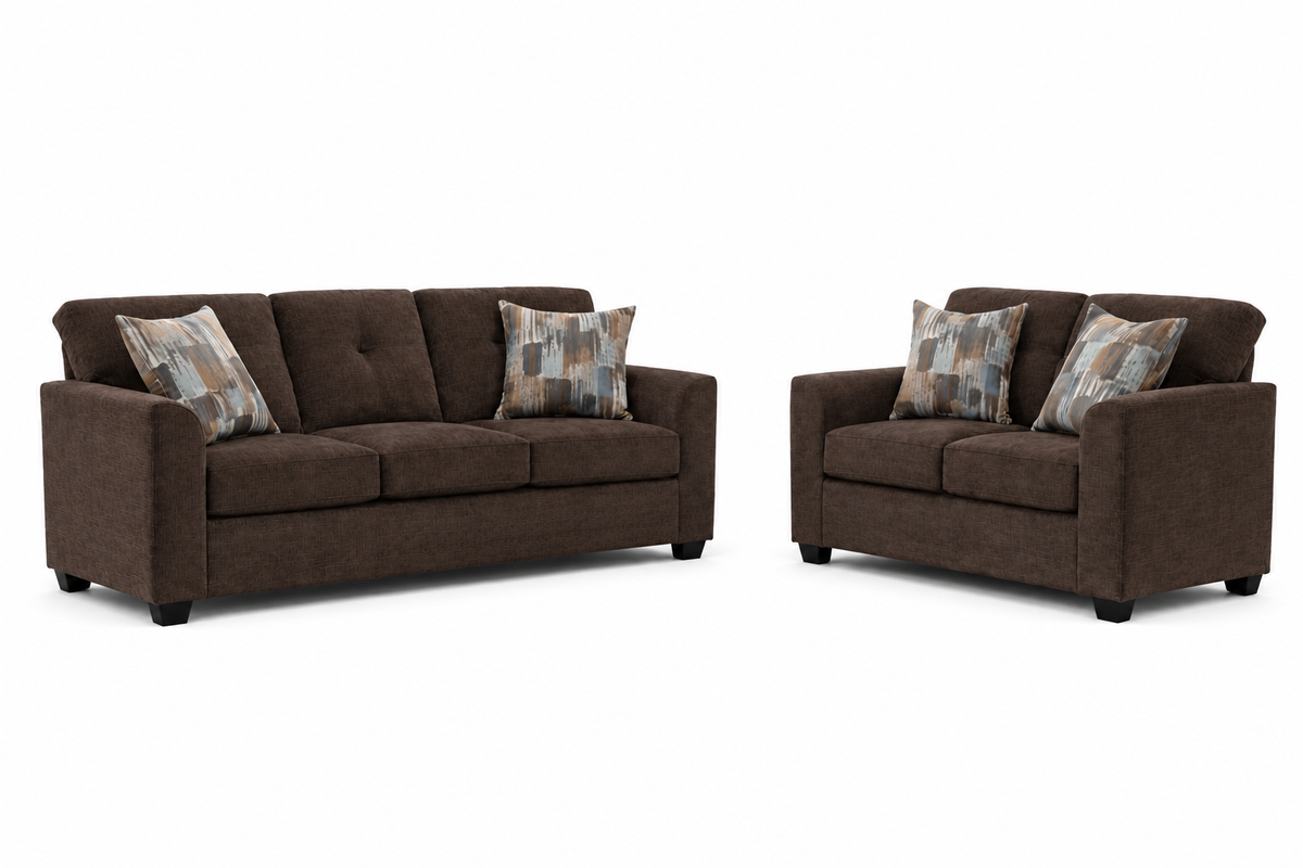 3000 Sofa and Loveseat Set Chocolate