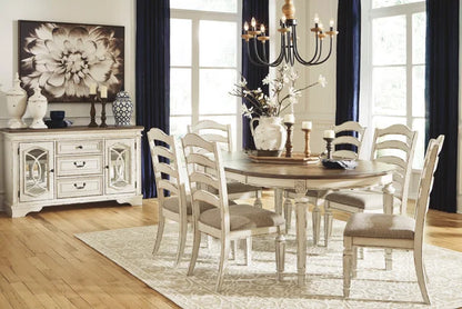 D743 7-Piece Dining Set Chipped White