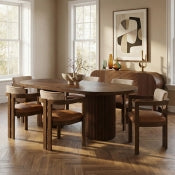 Belinda 312.4cm Oak Veneer Solid Wood Dining Table