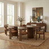 Belinda 312.4cm Oak Veneer Solid Wood Dining Table