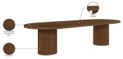 Belinda 312.4cm Oak Veneer Solid Wood Dining Table