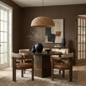 Tavio 121.9cm Oak Veneer Solid Wood Dining Table