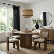 Pietra 91.4cm Travertine And Mango Wood Dining Table