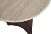 Pietra 91.4cm Travertine And Mango Wood Dining Table