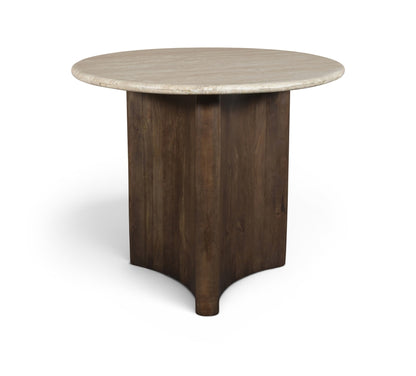 Pietra 91.4cm Travertine And Mango Wood Dining Table