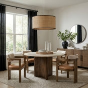 Pietra 121.9cm Travertine Solid Mango Wood Dining Table