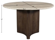 Pietra 121.9cm Travertine Solid Mango Wood Dining Table