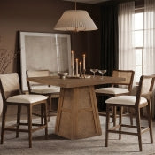 Fenwick 92.1cm Cane Oak Veneer Solid Wood Dining Table