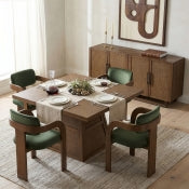 Fenwick 137.8cm Cane Oak Veneer Solid Wood Dining Table