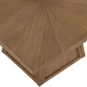 Fenwick 137.8cm Cane Oak Veneer Solid Wood Dining Table