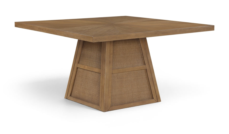 Fenwick 137.8cm Cane Oak Veneer Solid Wood Dining Table