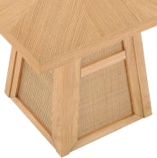 Fenwick 92.1cm Cane Oak Veneer Solid Wood Dining Table