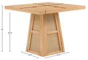 Fenwick 92.1cm Cane Oak Veneer Solid Wood Dining Table
