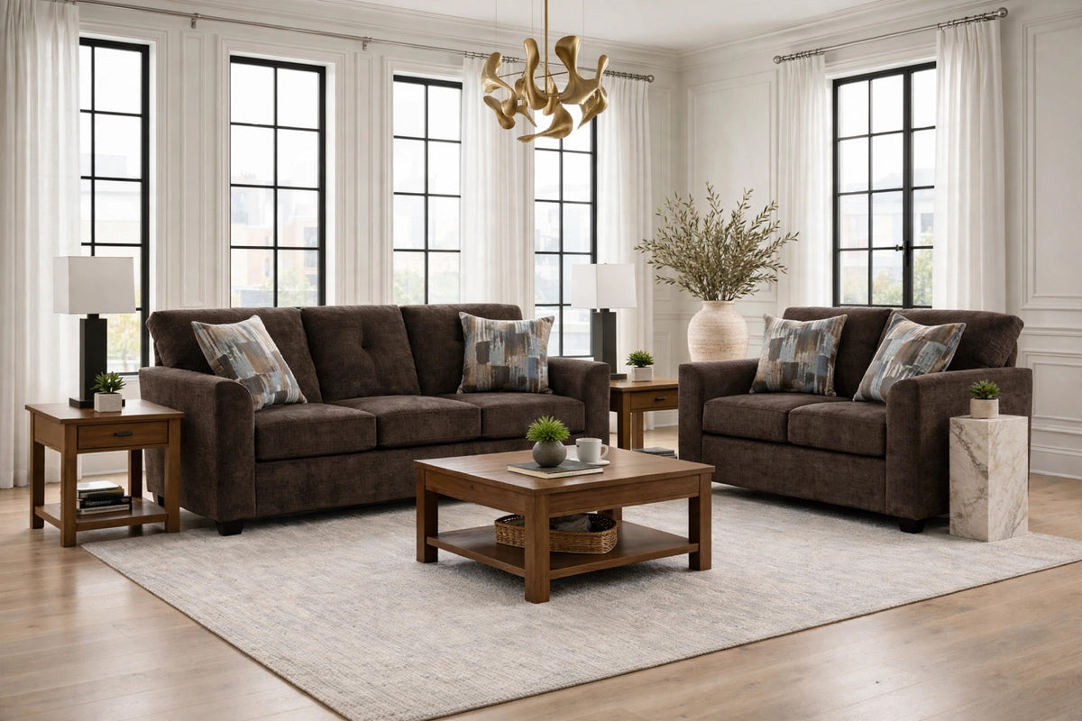 3000 Sofa and Loveseat Set Chocolate