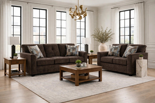 3000 Sofa and Loveseat Set Chocolate