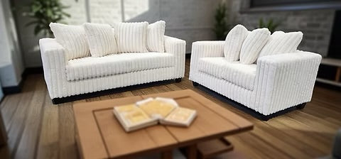 GIA SOFA & LOVESEAT SET IVORY