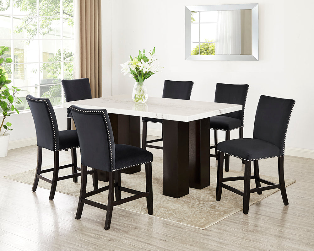 Finley 7-Piece Counter Height Dining Set Black