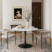 Holly 91.4cm Faux Marble Dining Table White