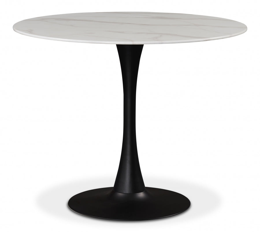 Holly 91.4cm Faux Marble Dining Table White