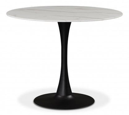Holly 91.4cm Faux Marble Dining Table White