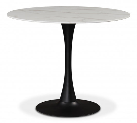 Holly 91.4cm Faux Marble Dining Table White