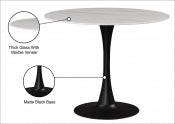 Holly 91.4cm Faux Marble Dining Table White