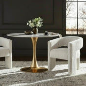 Holly 121.9cm Faux Marble Dining Table White