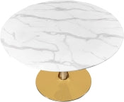 Holly 121.9cm Faux Marble Dining Table White