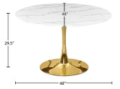 Holly 121.9cm Faux Marble Dining Table White