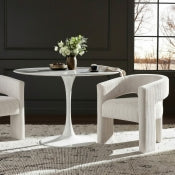 Holly 121.9cm Faux Marble Dining Table White