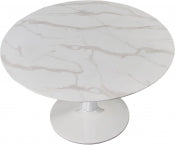 Holly 121.9cm Faux Marble Dining Table White