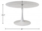 Holly 121.9cm Faux Marble Dining Table White