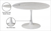 Holly 121.9cm Faux Marble Dining Table White