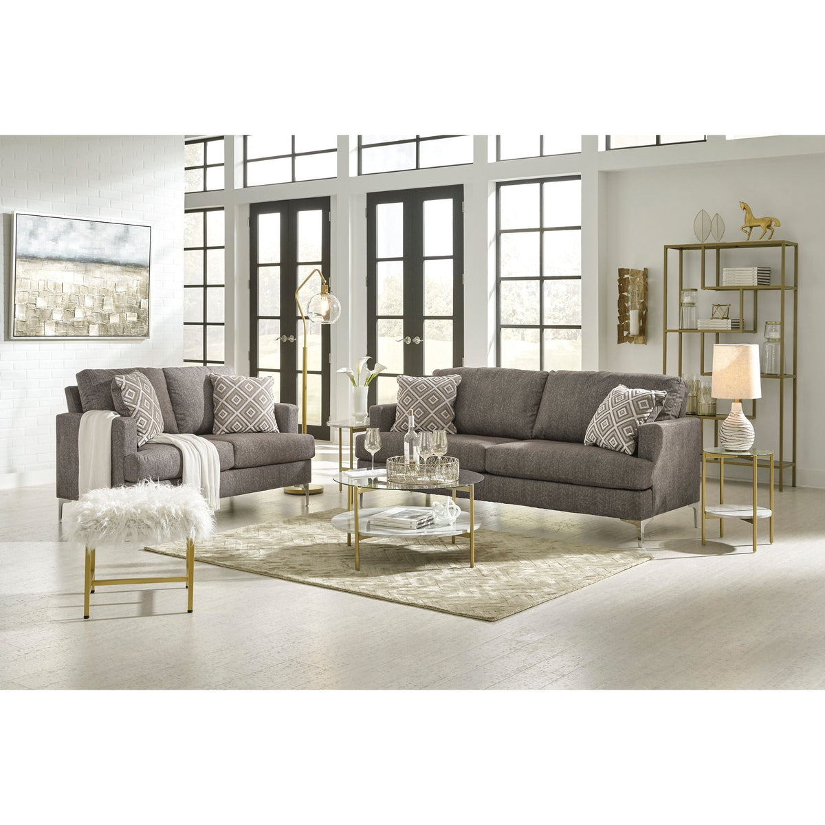 Arcola AS82604 2-Piece Living Room Set Java