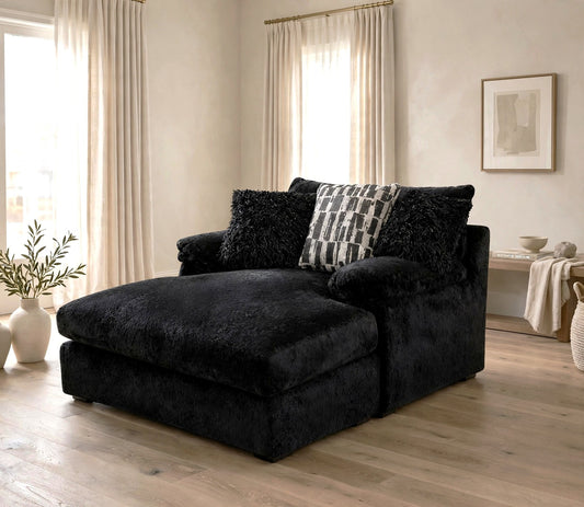 7800 Zig Onyx Chaise Lounge Black