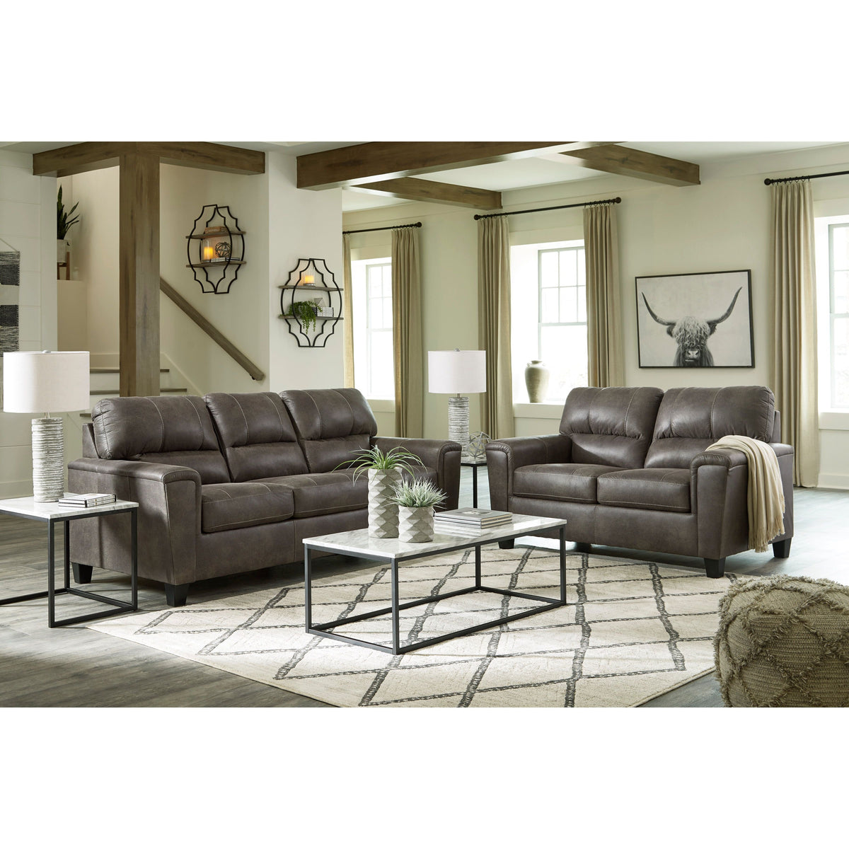 Navi AS94002 2-Piece Living Room Set Smoke