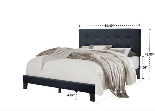 Charcoal Platform Bed - Twin