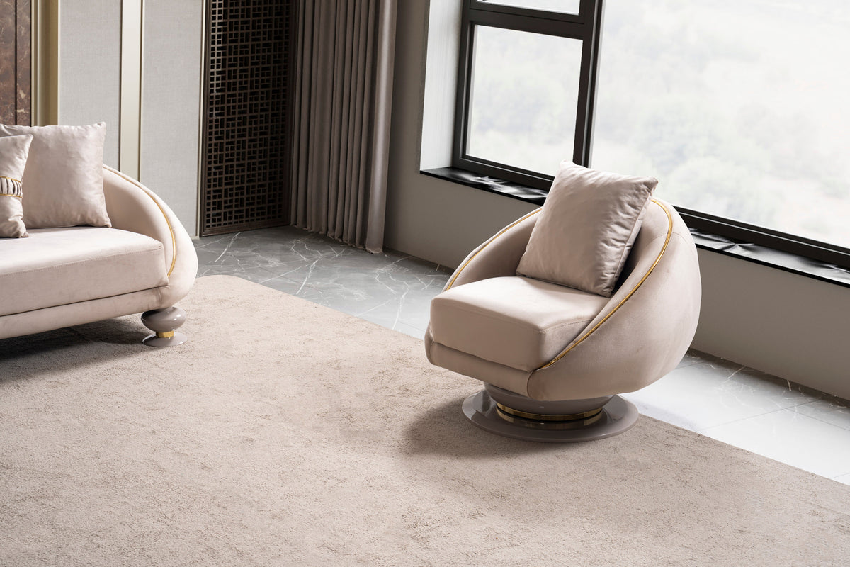 New Era Innovations Elysium 3-Piece Living Room Set Warm Neutral