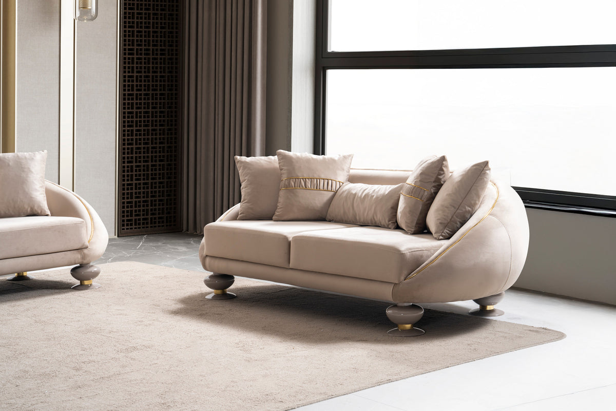 New Era Innovations Elysium 3-Piece Living Room Set Warm Neutral