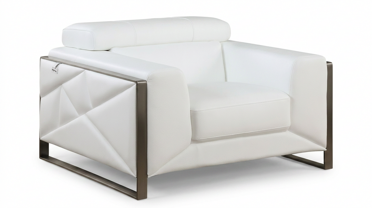Giorgio MI-989 Leather Living Room Set White